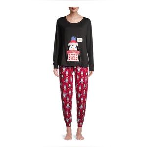 Secret Treasures Long Sleeve Scoop Neck Graphic Print Pajamas